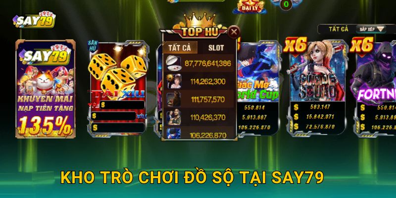 Kho trò chơi đồ sộ tại Say79